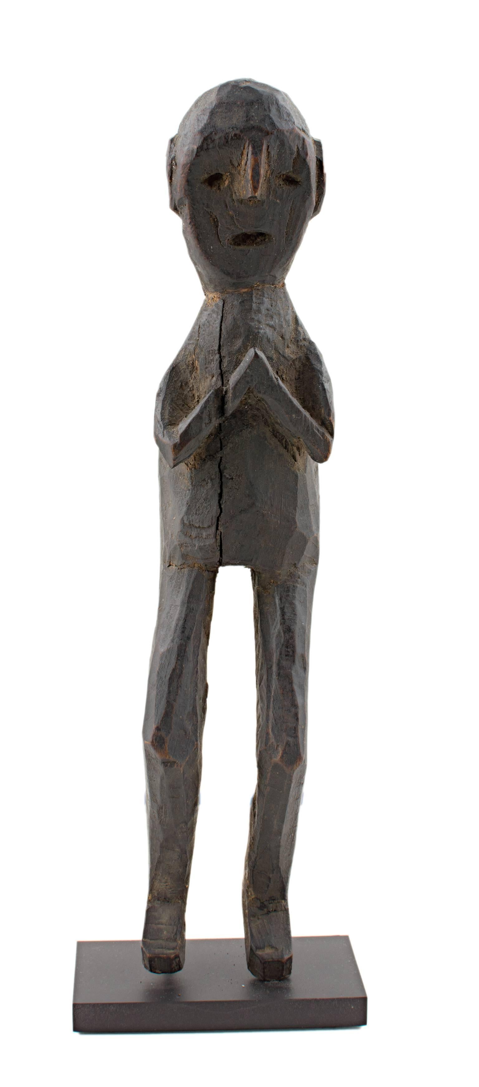 Unknown Figurative Sculpture - "Dolpo Shamanic Figure, " Carved Wood created circa 1900