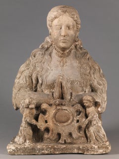 Early 16th Century, Brabant?, Portrait Bust of Margaret of Austria in Prayer