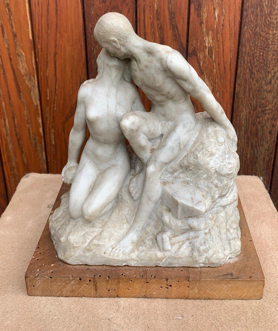 Romantische Marmorskulptur des frühen 19. Jahrhunderts – Kissenfiguren (Romantik), Sculpture, von Unknown