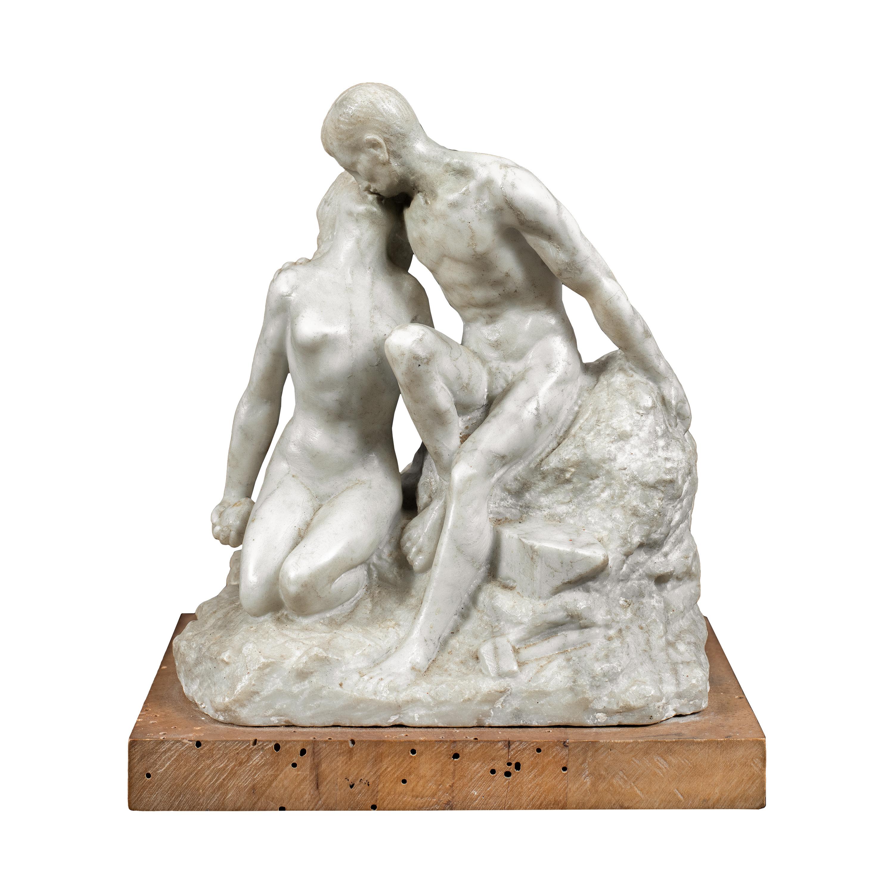 Romantische Marmorskulptur des frühen 19. Jahrhunderts – Kissenfiguren