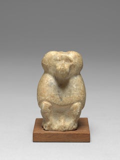 Egyptian Alabaster Figure of Thoth in the form of a baboon, 664-332 BC