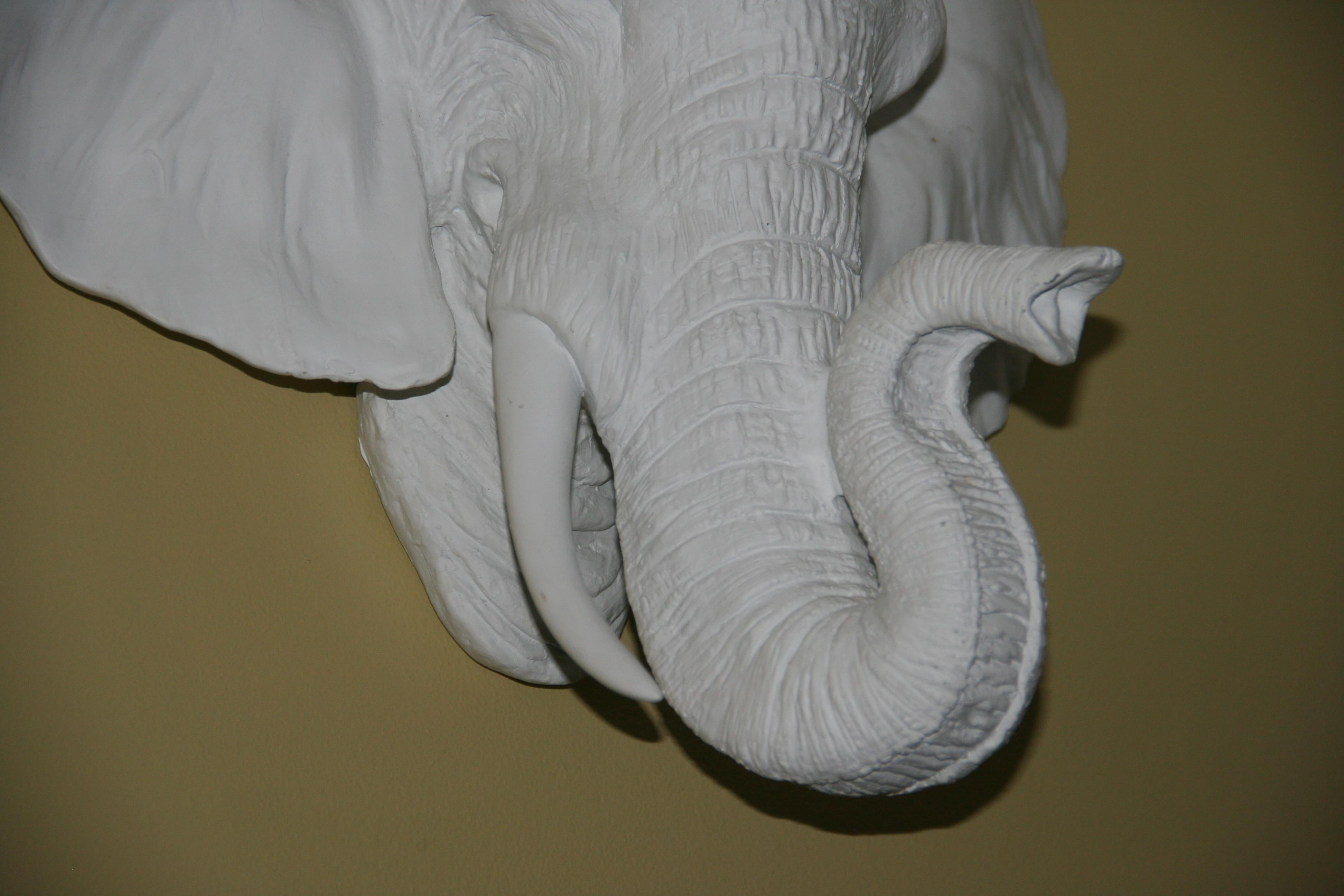 Elephant Cast Resin Wall Sculpture For Sale 1