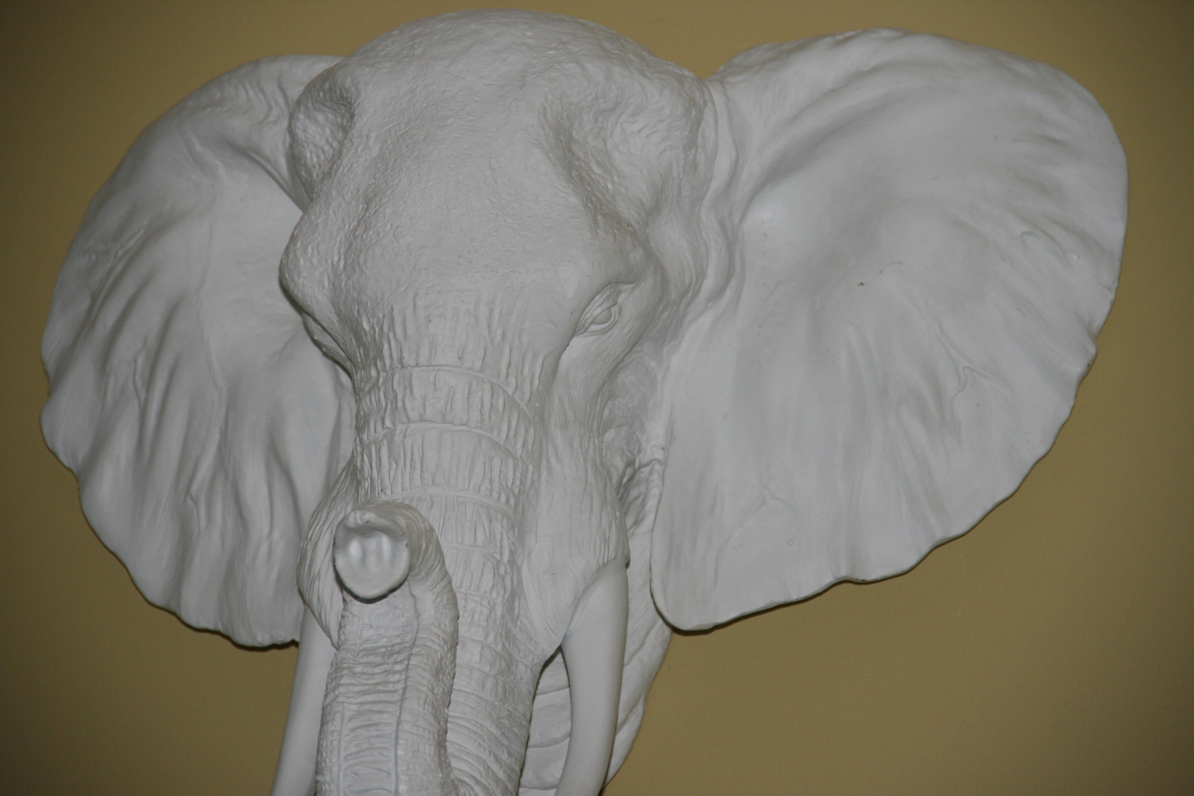 Elephant Cast Resin Wall Sculpture For Sale 3