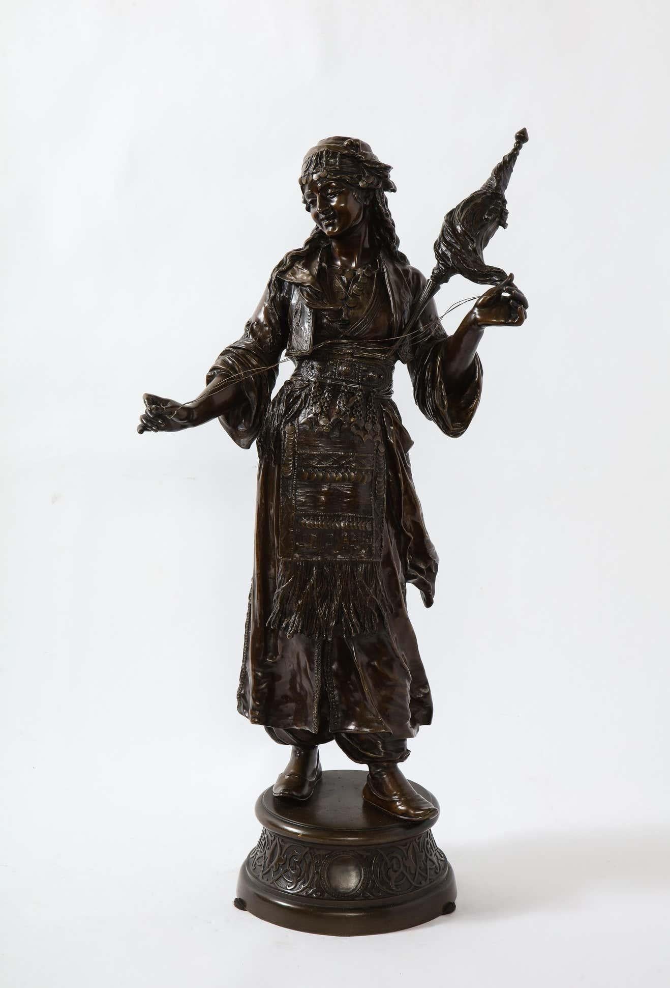 Émile Guillemin, a French Patinated Bronze Figure of an Orientalist Dancer - Sculpture by Unknown
