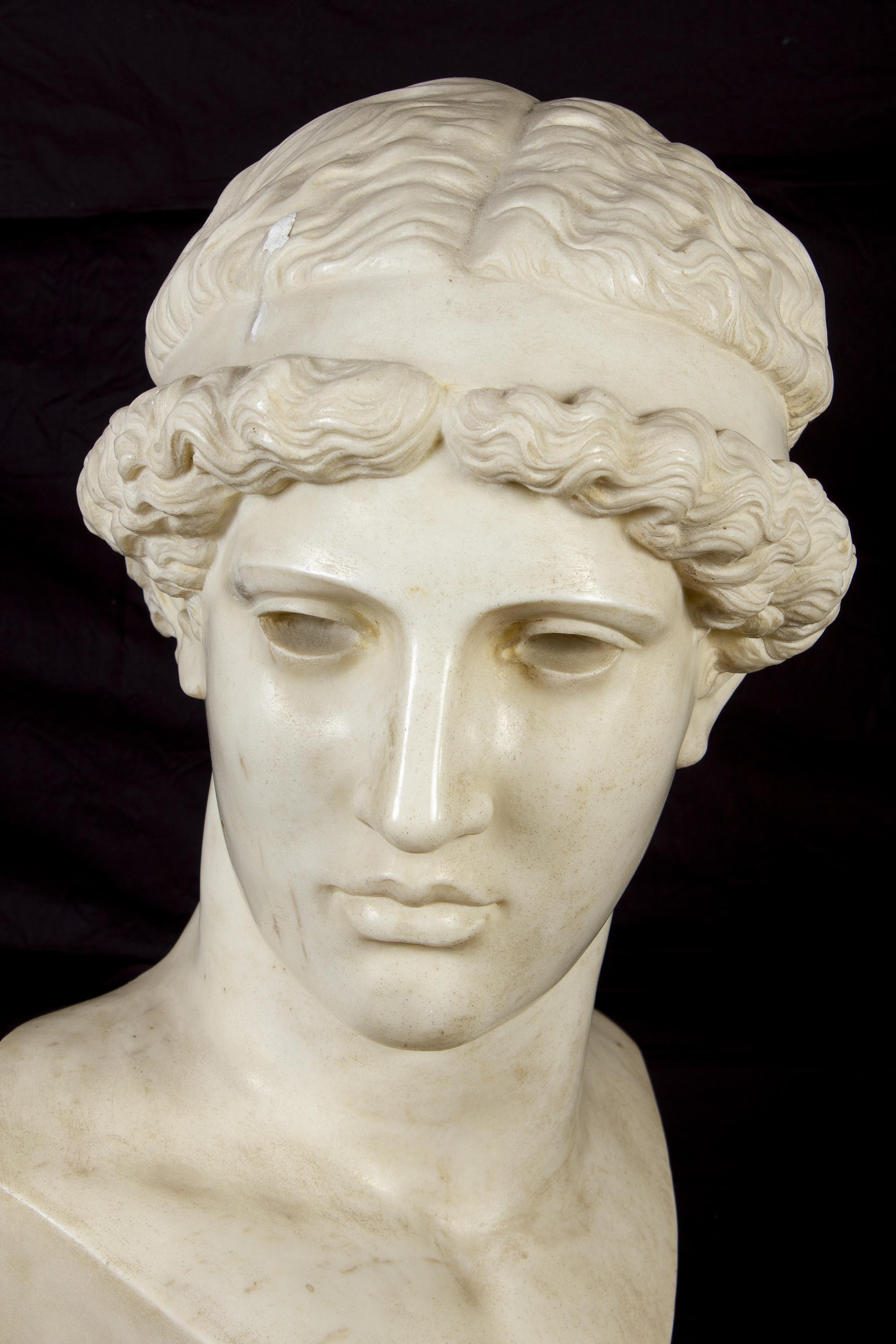 greek statue side profile