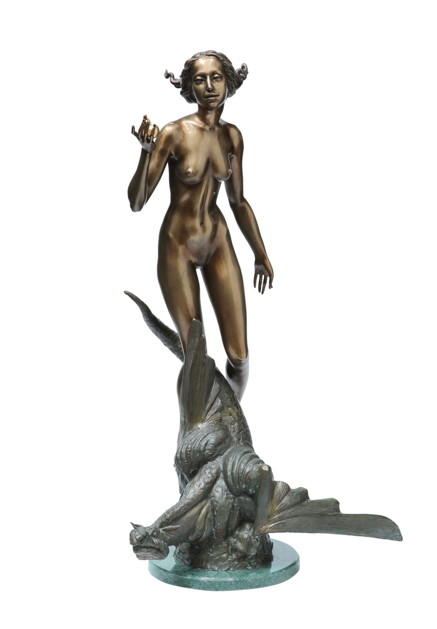 Volodymyr MYKYTENKO Figurative Sculpture - Eve, Bronze Sculpture by Volodymyr Mykytenko, 2005