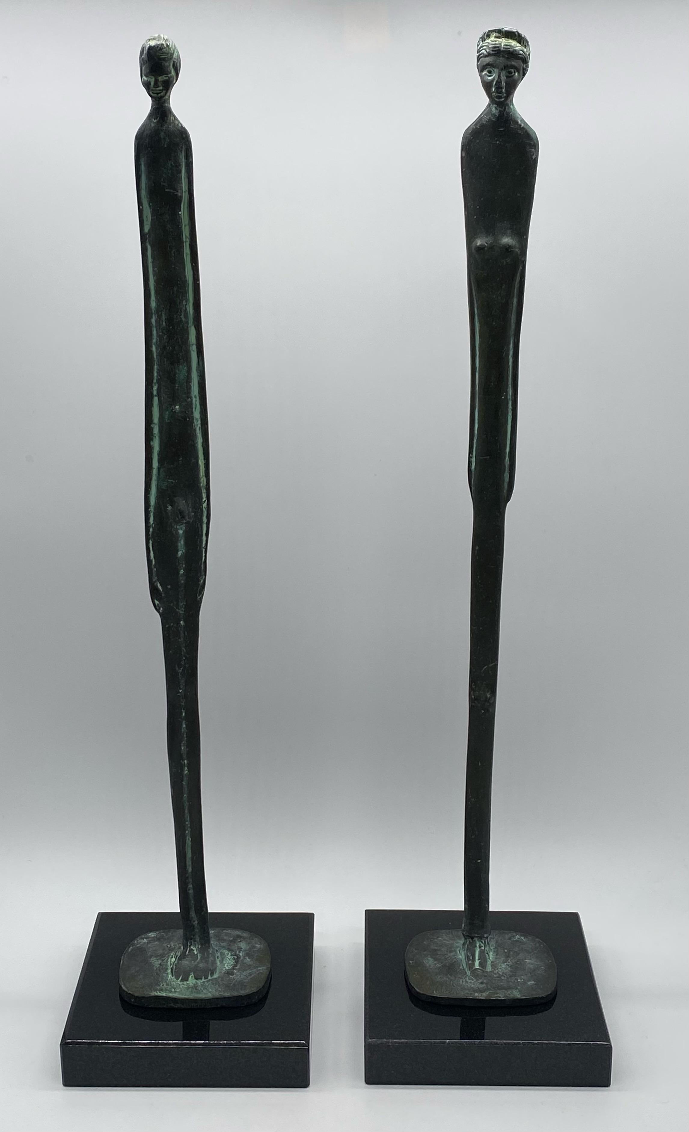 Unknown Figurative Sculpture - Evening Shadow, A Rare Pair of Etruscan Bronze Figures, Museo Guarnacci Volterra