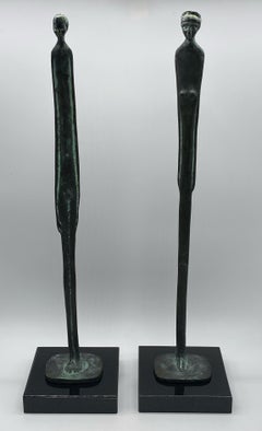 Ombres de soirée, paire rare de figures étrusques en bronze, Museo Guarnacci Volterra