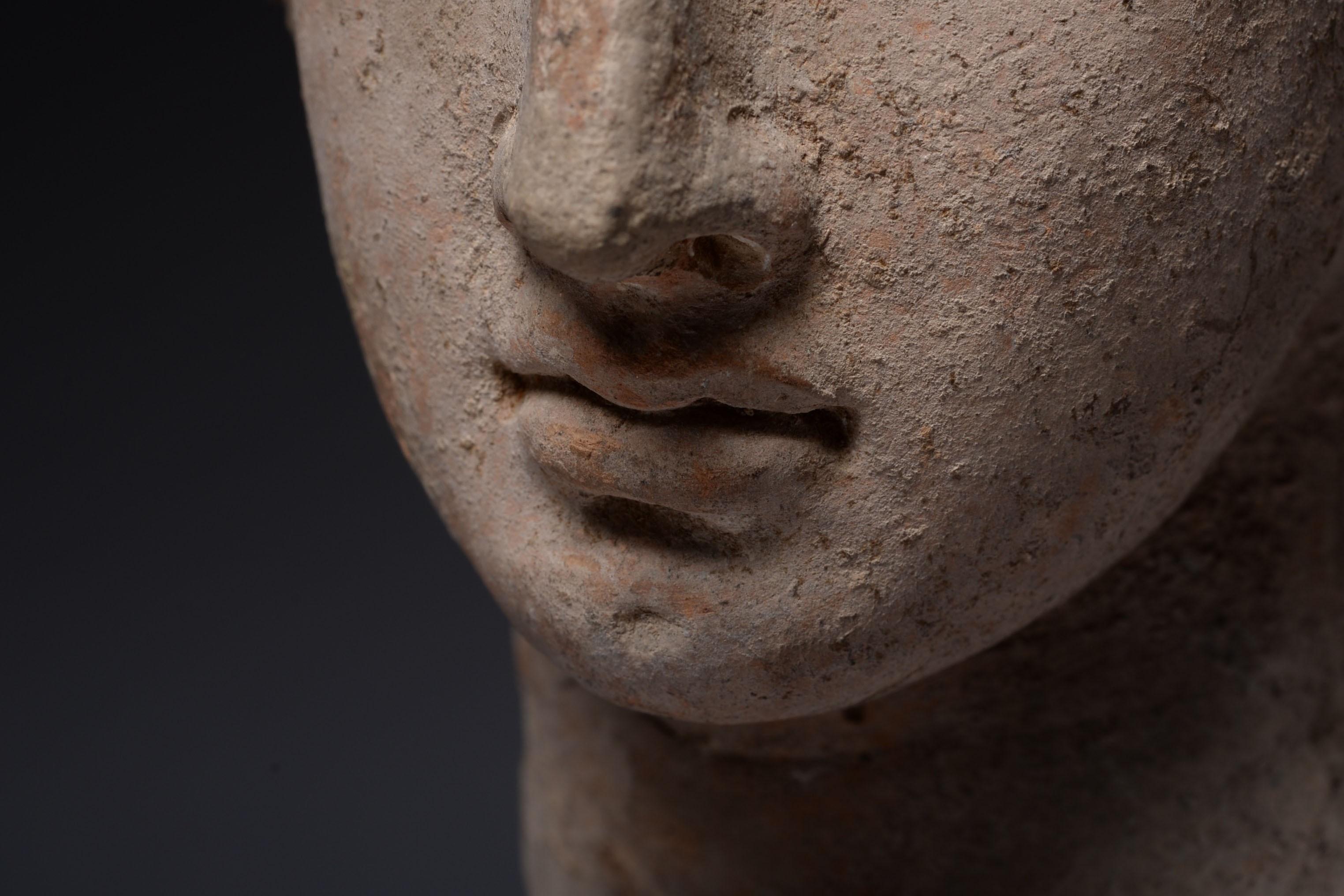 Exceptional Classical Greek Terracotta Head of a Youth - Sculpture by Unknown