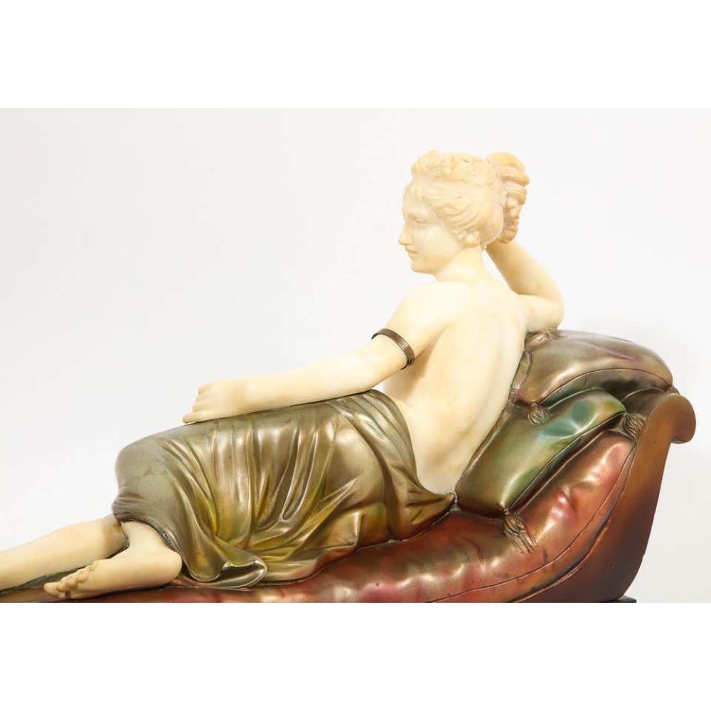 Exceptional Italian Sculpture of Paulina Bonaparte Borghese after Anotino Canova 5