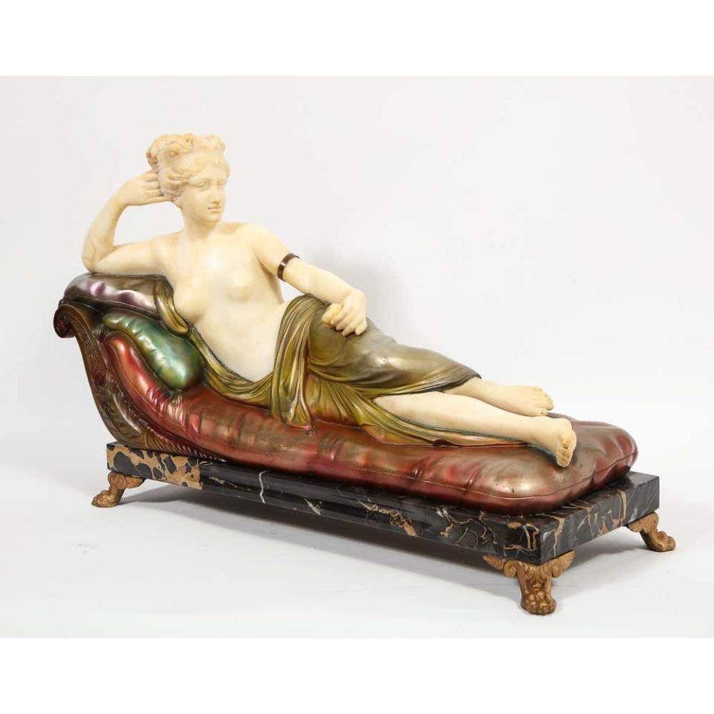 Exceptional Italian Sculpture of Paulina Bonaparte Borghese after Anotino Canova 1
