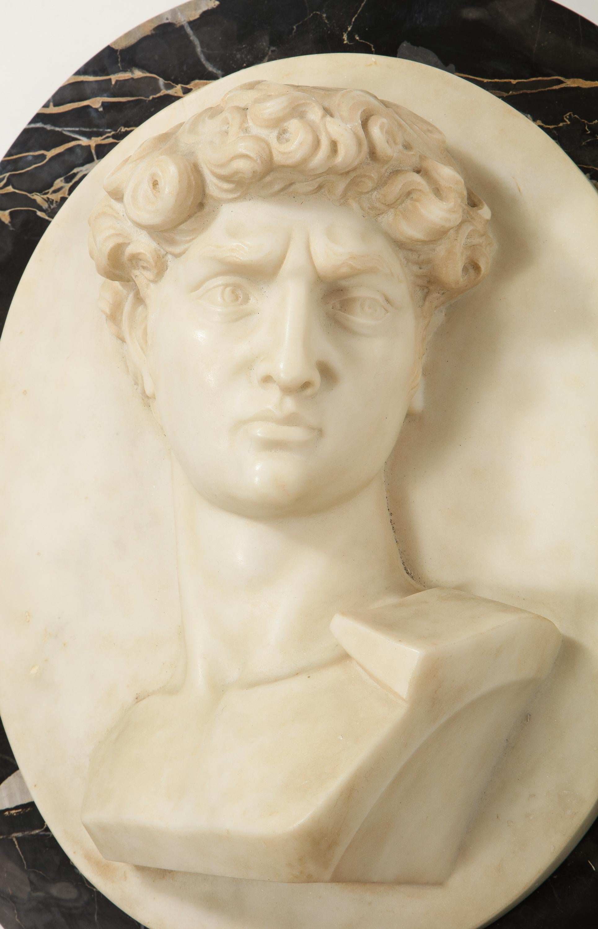 Exceptional Italian white marble relief sculpture of 