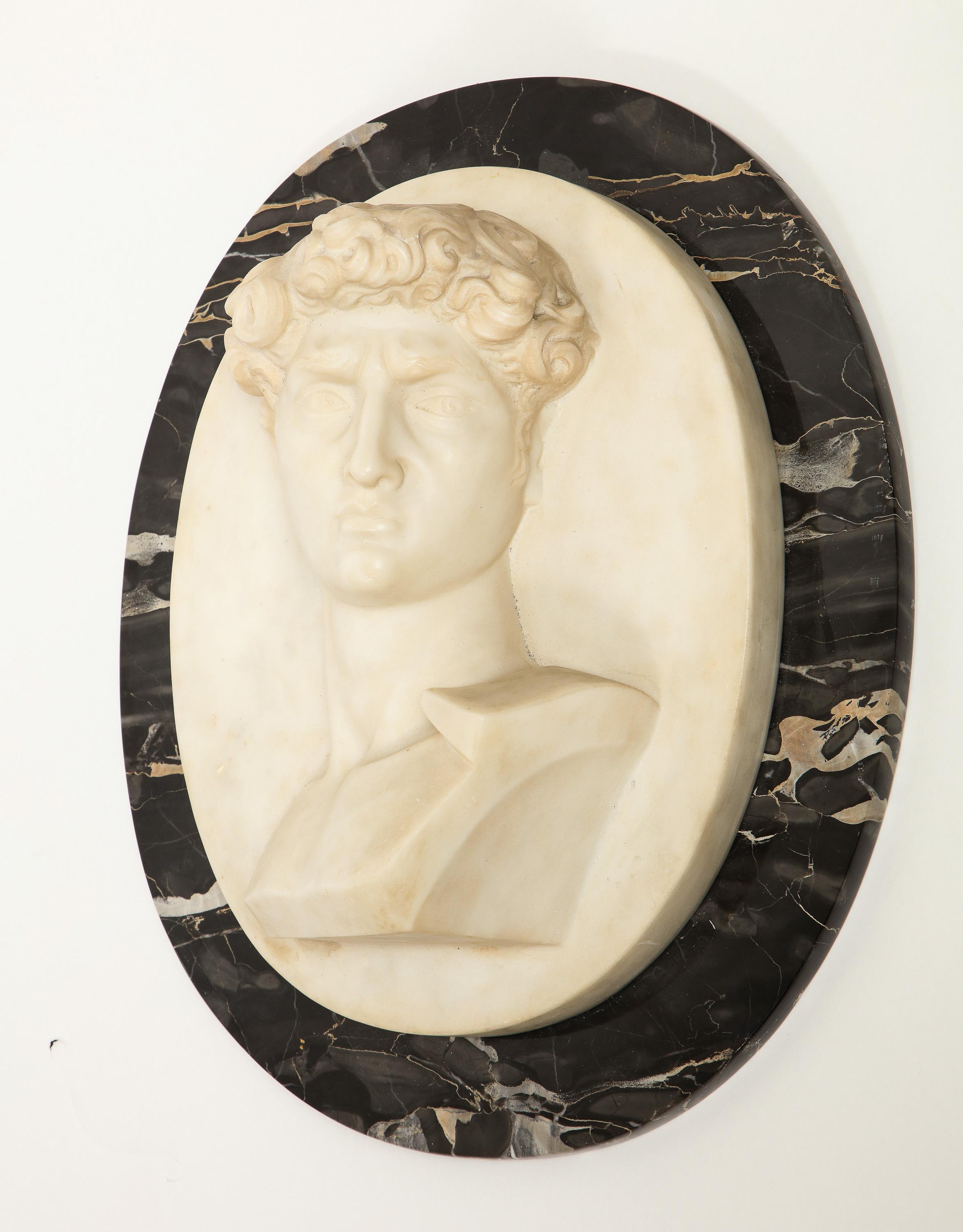 Exceptional Italian White Marble Relief Sculpture of 
