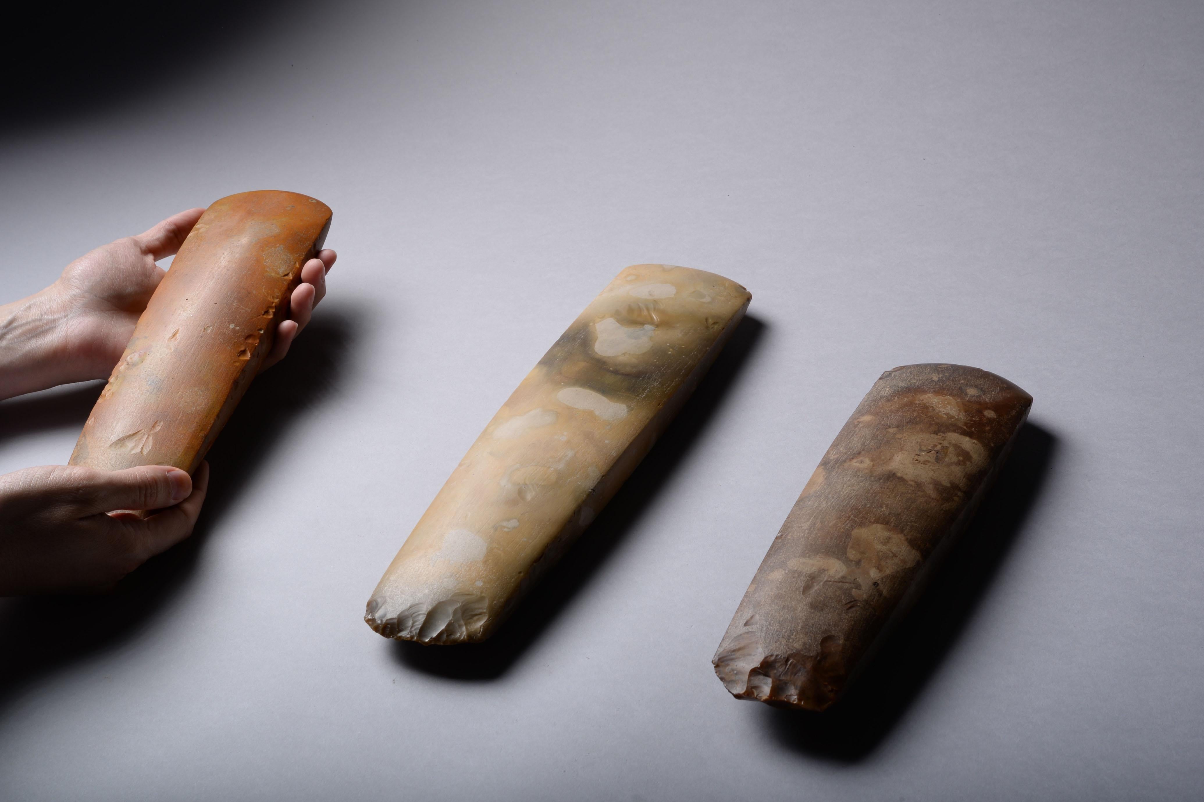 Exceptional Neolithic Ceremonial Flint Axes For Sale 1
