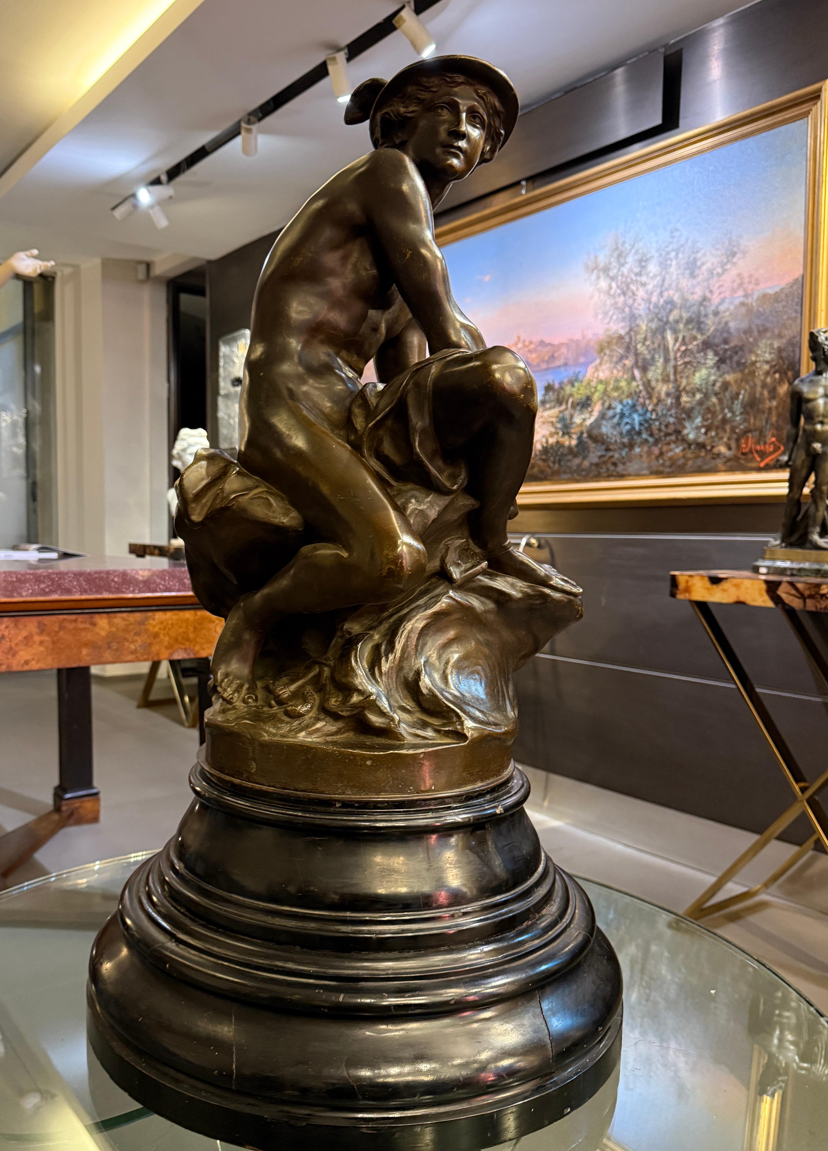 Favolosa scultura neoclassica italiana in marmo di Hermes in vendita 6