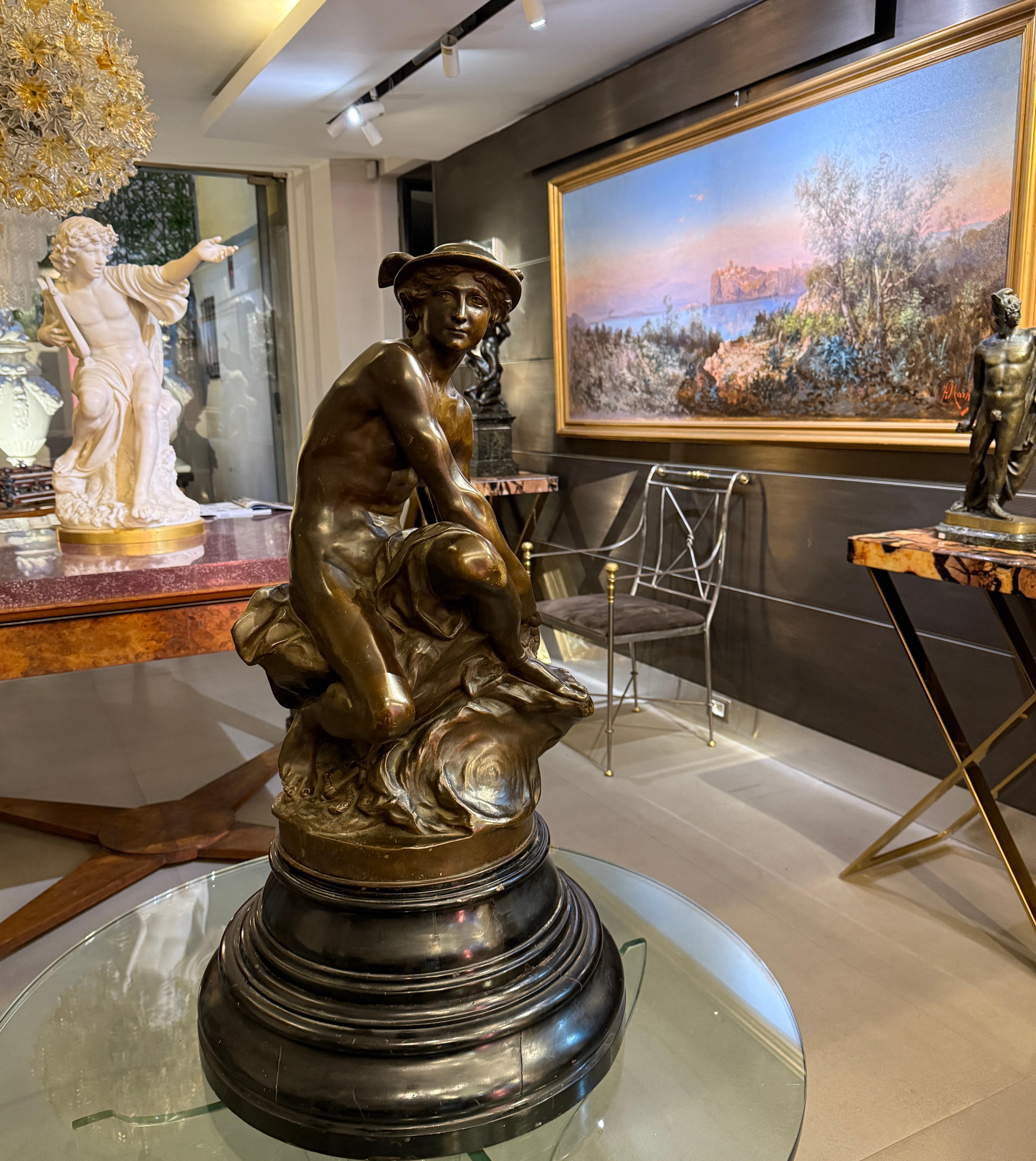 Favolosa scultura neoclassica italiana in marmo di Hermes in vendita 7