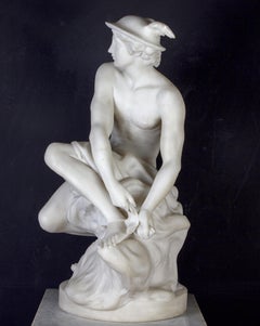 Fabulous Italian Neoclassical Marble Sculpture of Hermes 