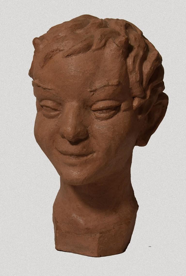 Unknown Figurative Sculpture - Faun - Original Terracotta Sculpture - 20th Century
