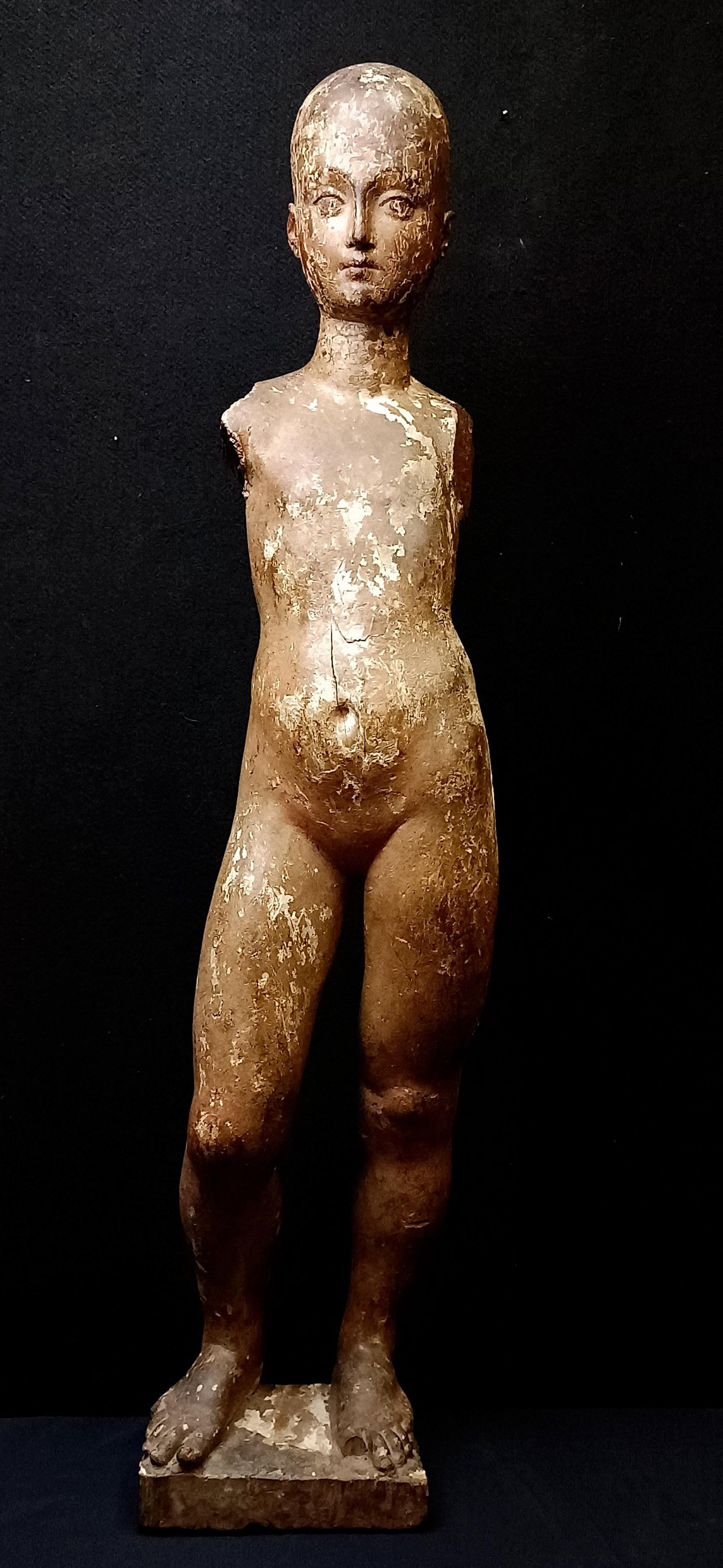 Nude Sculpture di Unknown - FIGURA D’INFANTE – Scultura  lignea