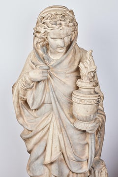 Figural Terracotta Sculpture Depicting Winter