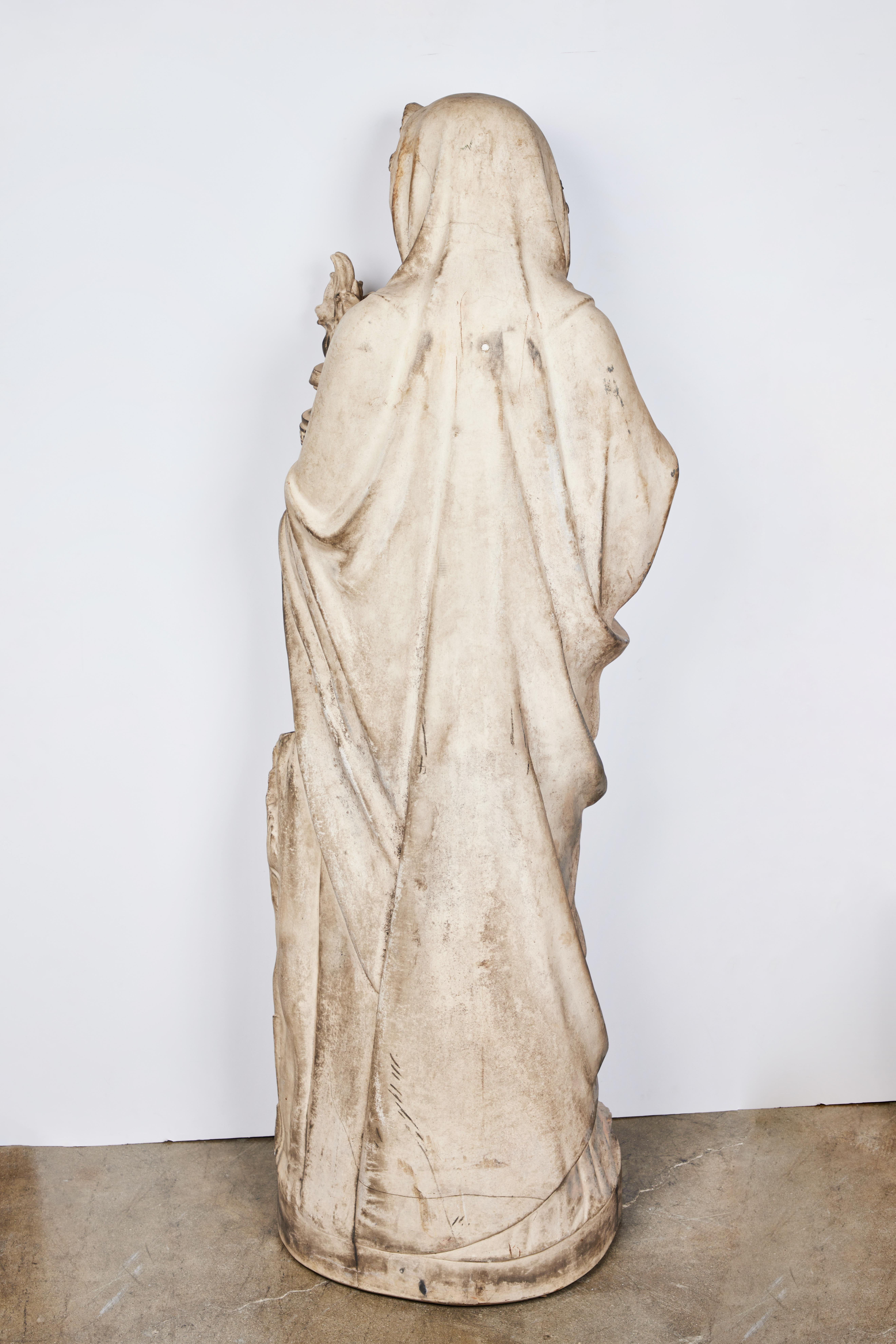 Figural Terracotta Sculpture Depicting Winter For Sale 4