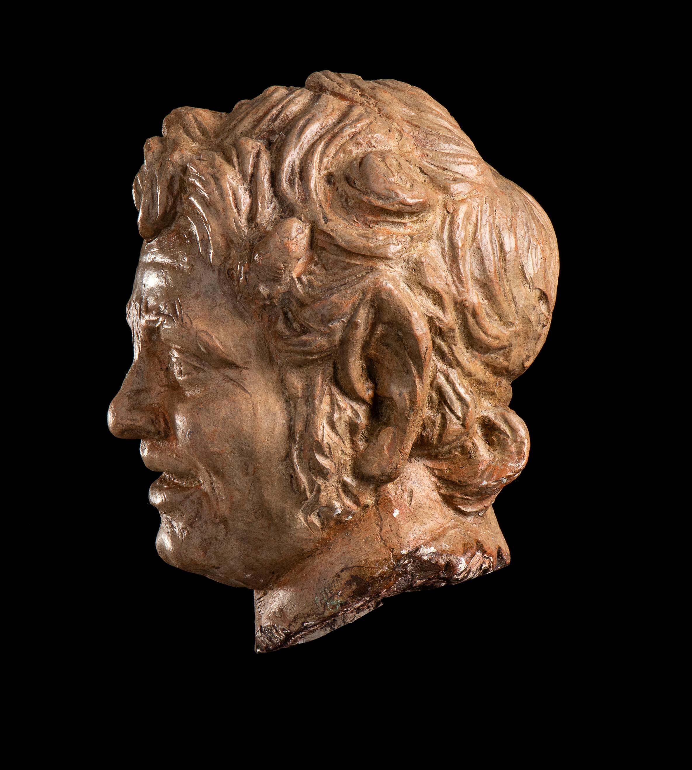 Figurative Skulptur Terrakotta-Kopf eines lachenden Satyrs aus der römischen Akademie, 19. Jahrhundert (Sonstige Kunststile), Sculpture, von Unknown