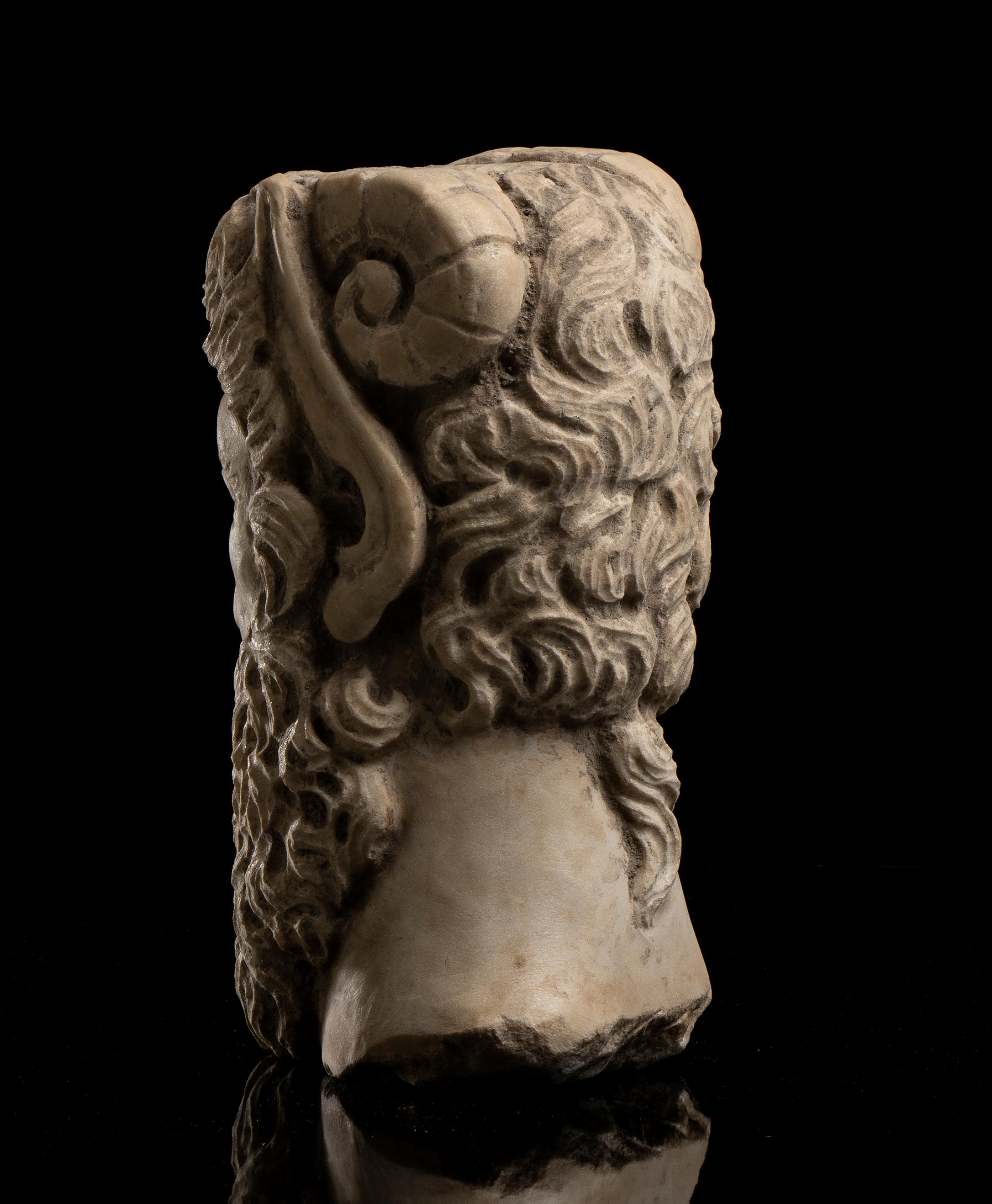 Figurative White Marble Sculpture Portrait of a Sylenus Classical Greek 19th 4