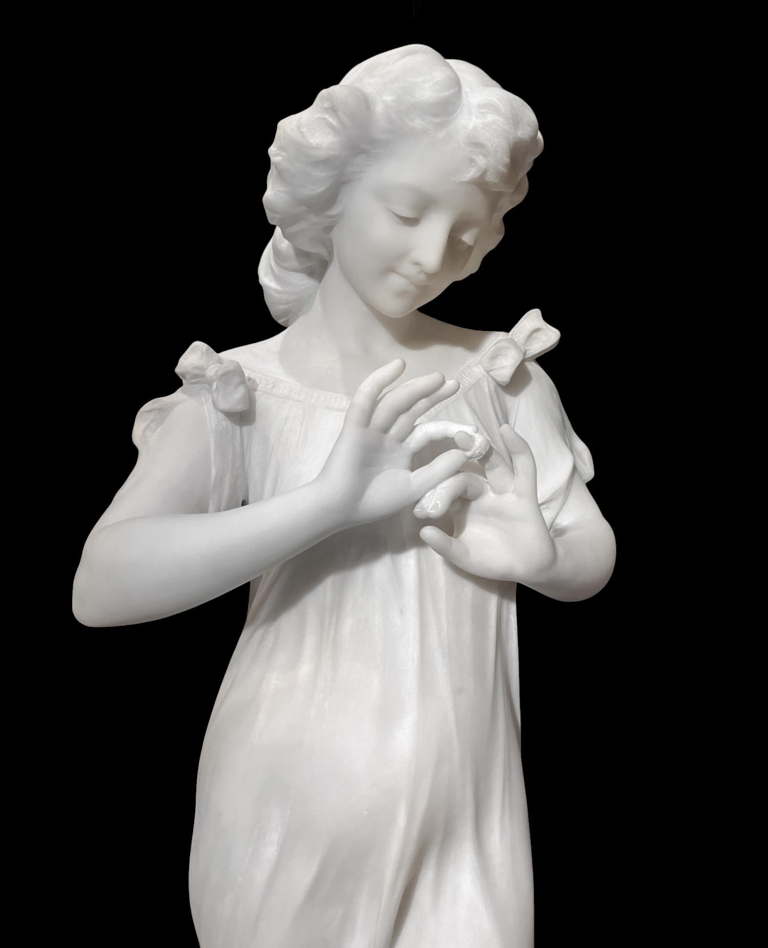 Statua di fidanzamento femminile in marmo finemente scolpita di C.C. in vendita 9