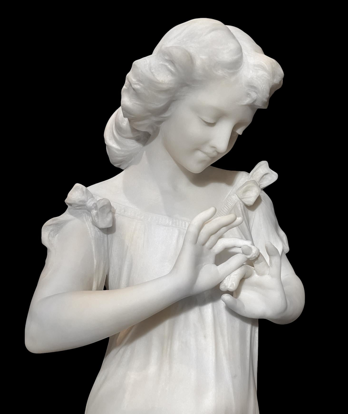 Statua di fidanzamento femminile in marmo finemente scolpita di C.C. in vendita 10