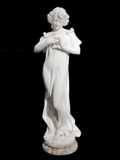 Statua di fidanzamento femminile in marmo finemente scolpita di C.C.