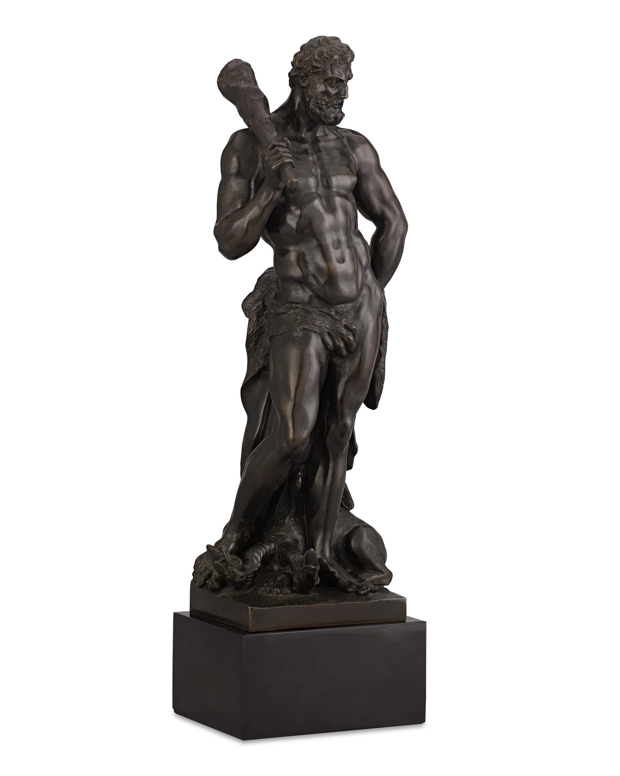 Hércules de Flandes y la Hidra de Lerna Bronce - Sculpture de Unknown