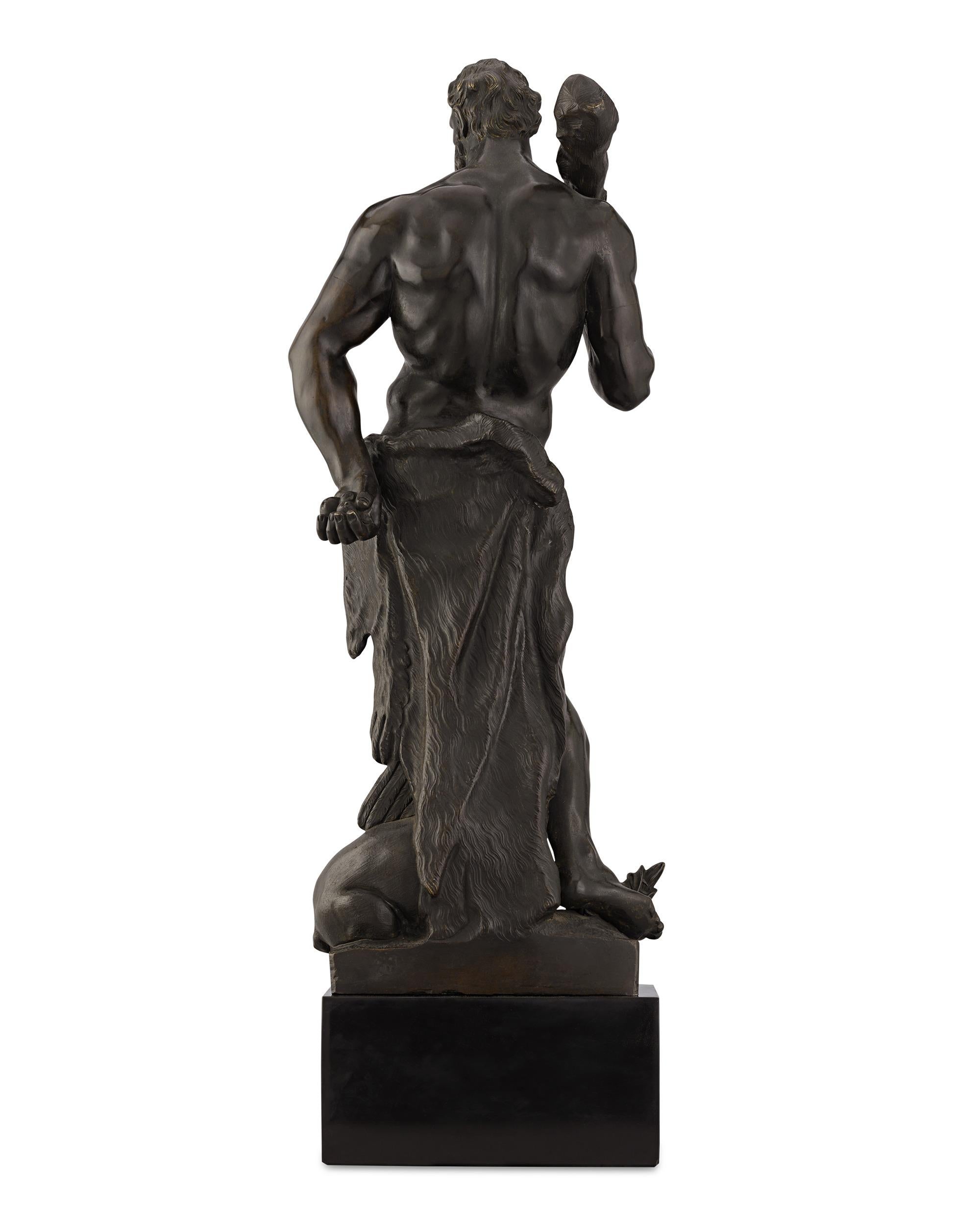 Hércules de Flandes y la Hidra de Lerna Bronce - Sculpture Barroco de Unknown