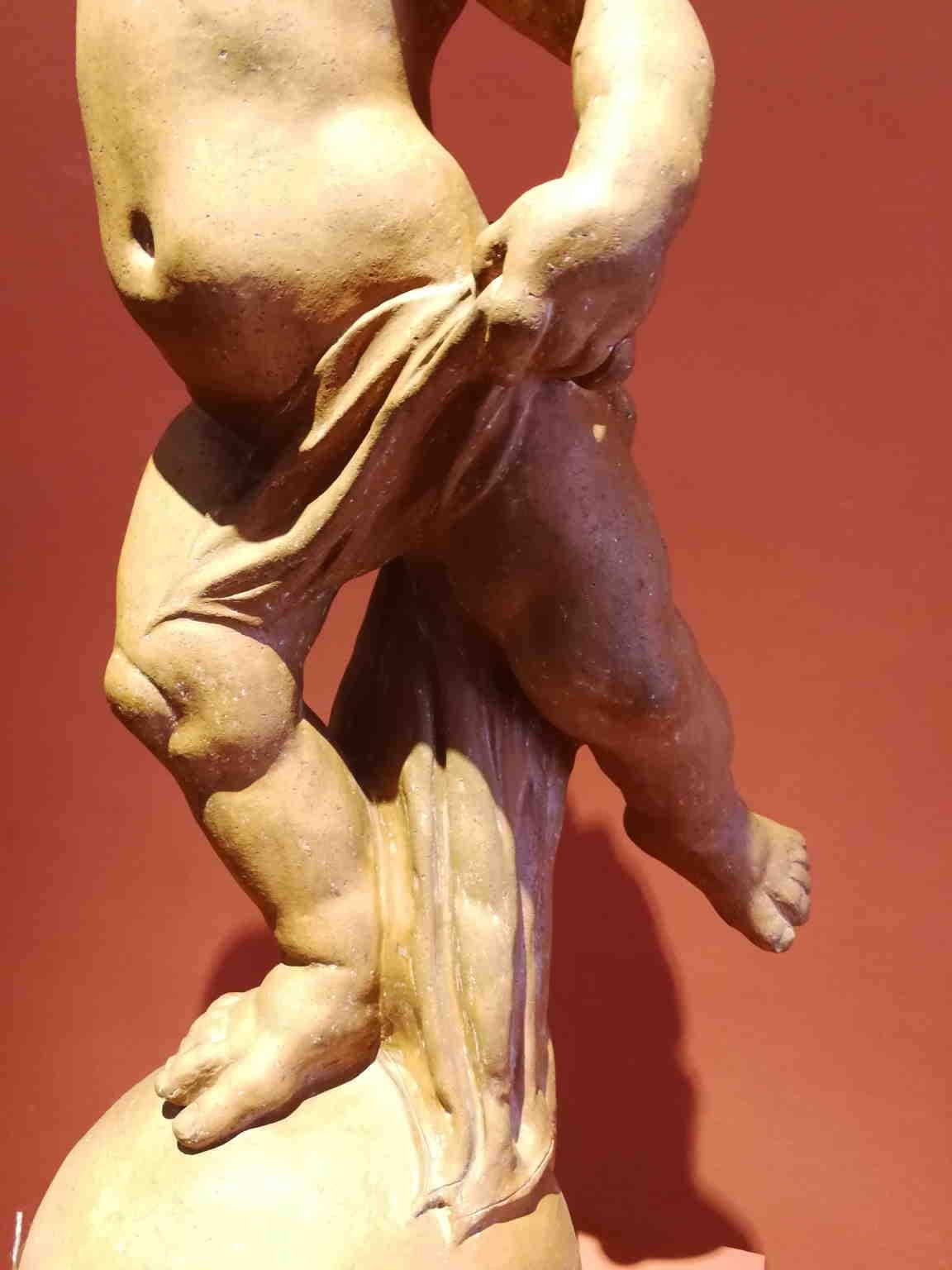 Florentine artist After Verrocchio Terracotta Putto Fountain 17 century - Brown Figurative Sculpture by Unknown