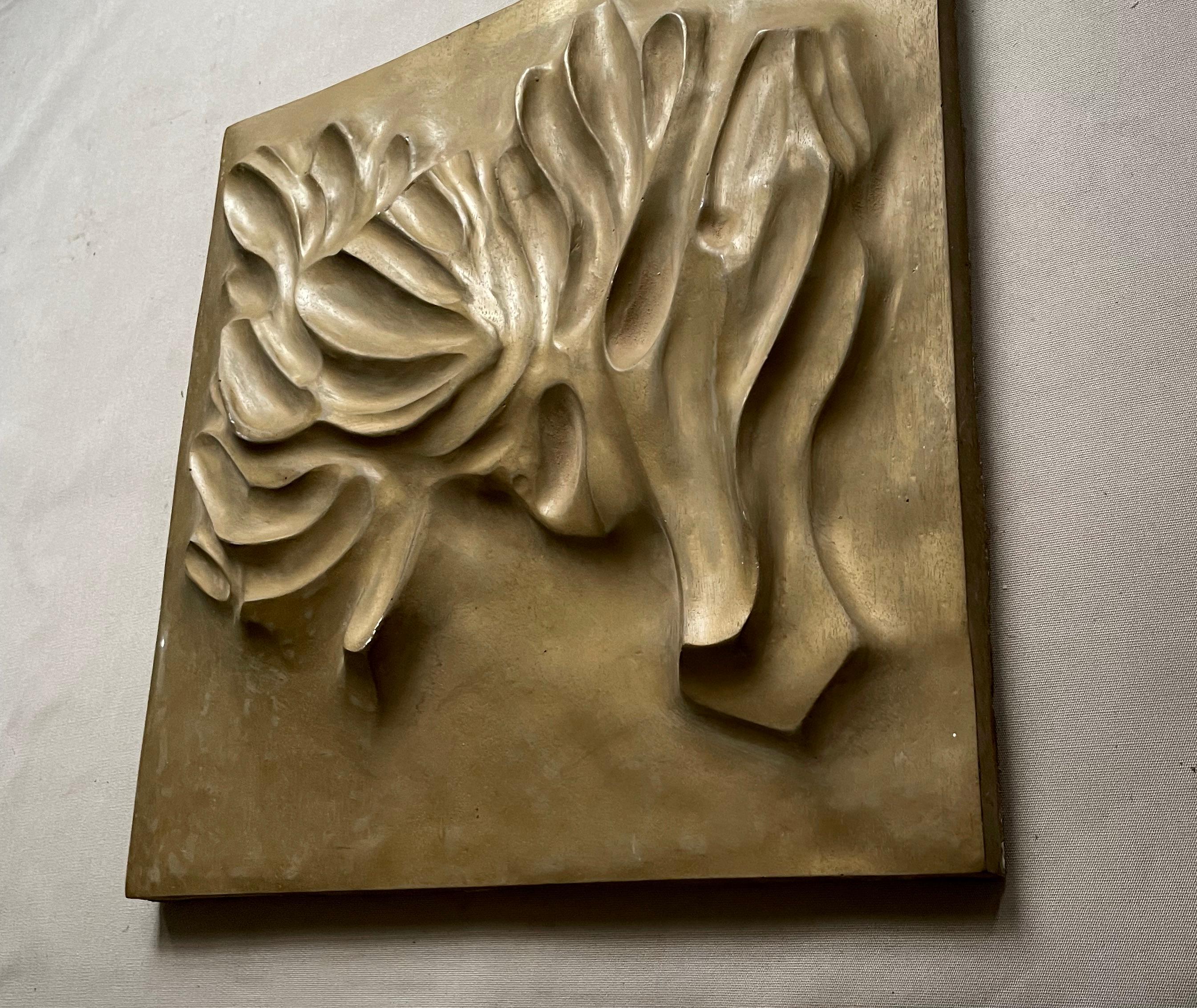 Fogliame, Scultura da parete, Fibra di vetro dipinta - Sculpture di Unknown