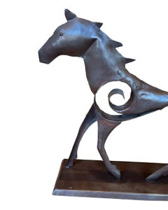 Folk Art Metal Horse Yard Decor titled "Lucky Horse"