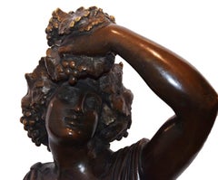 Follower of Bacchus - Bronze Sculpture by Unknown Italian Artist Late 1800