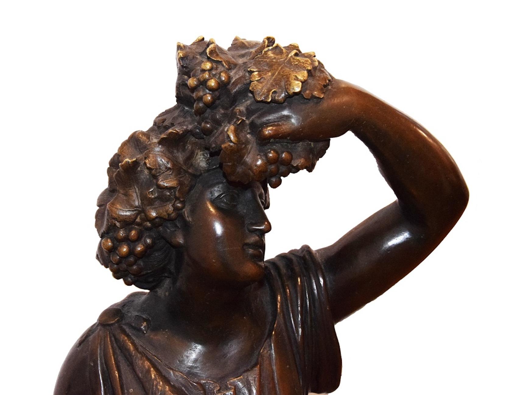 Follower of Bacchus is an original bronze sculpture realized by an Italian Sculptor in the end of the XIX century.

Bronze casting. Made in Italy.

H: 100 cm.

Excellent conditions.

Beautiful and precious work of art realized in Italy in the end of