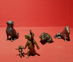 Four Animal Figurative Statues 19-20 century various metal medium