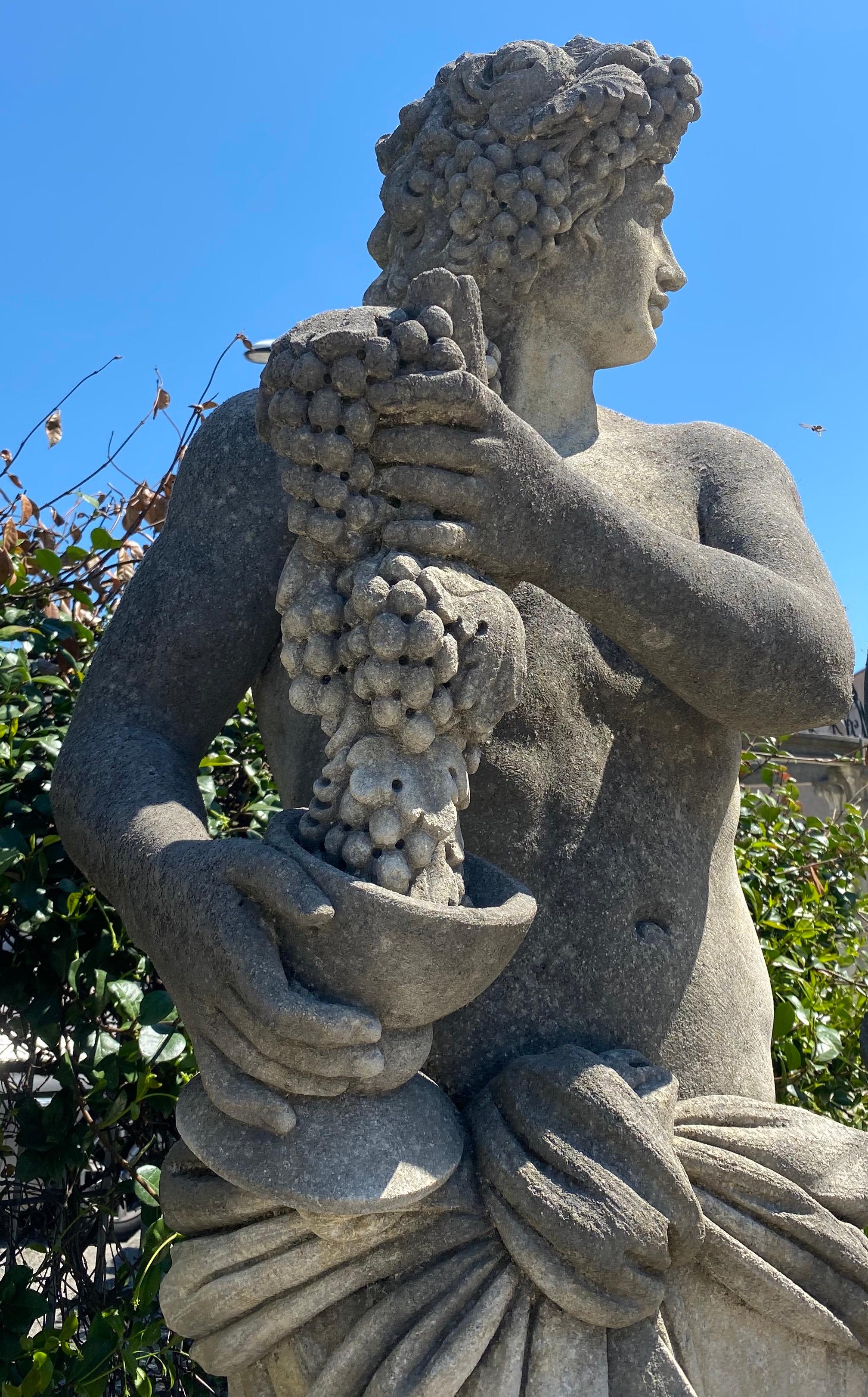 Four Season Extraordinary Set of  Italian Stone Caryatids Sculptures For Sale 7