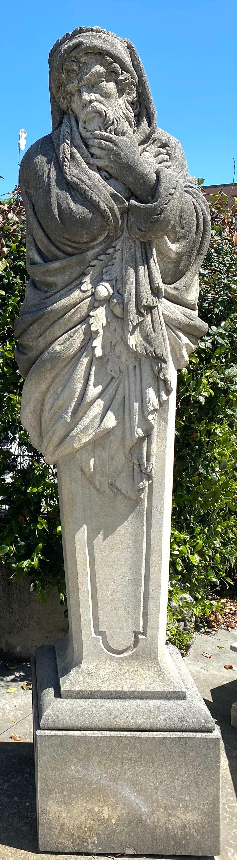 Four Season Extraordinary Set of  Italian Stone Caryatids Sculptures For Sale 1