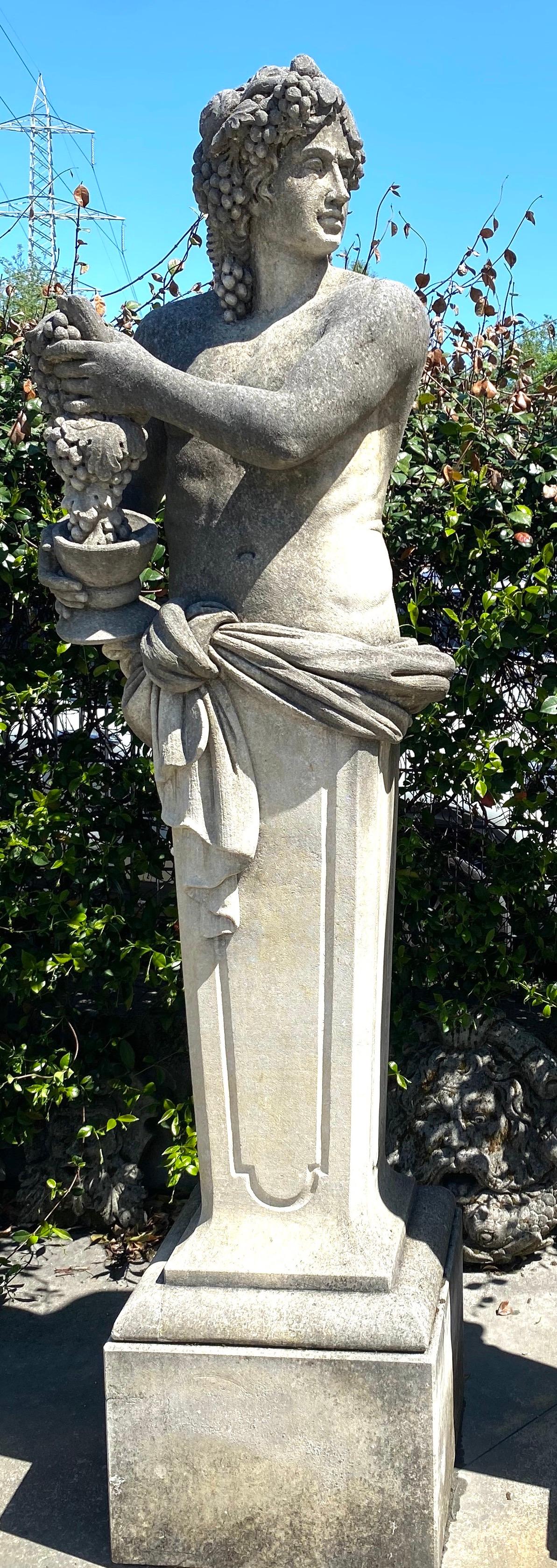 Four Season Extraordinary Set of  Italian Stone Caryatids Sculptures For Sale 2