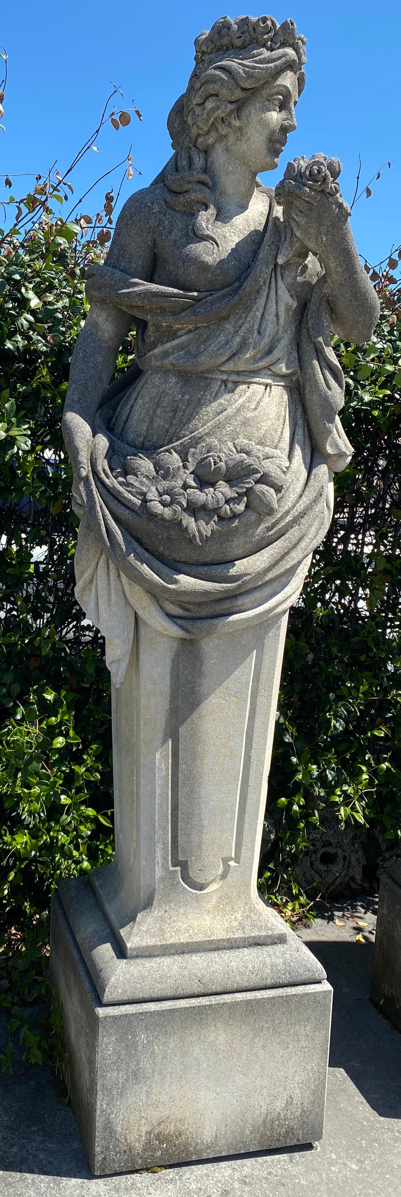 Four Season Extraordinary Set of  Italian Stone Caryatids Sculptures For Sale 4