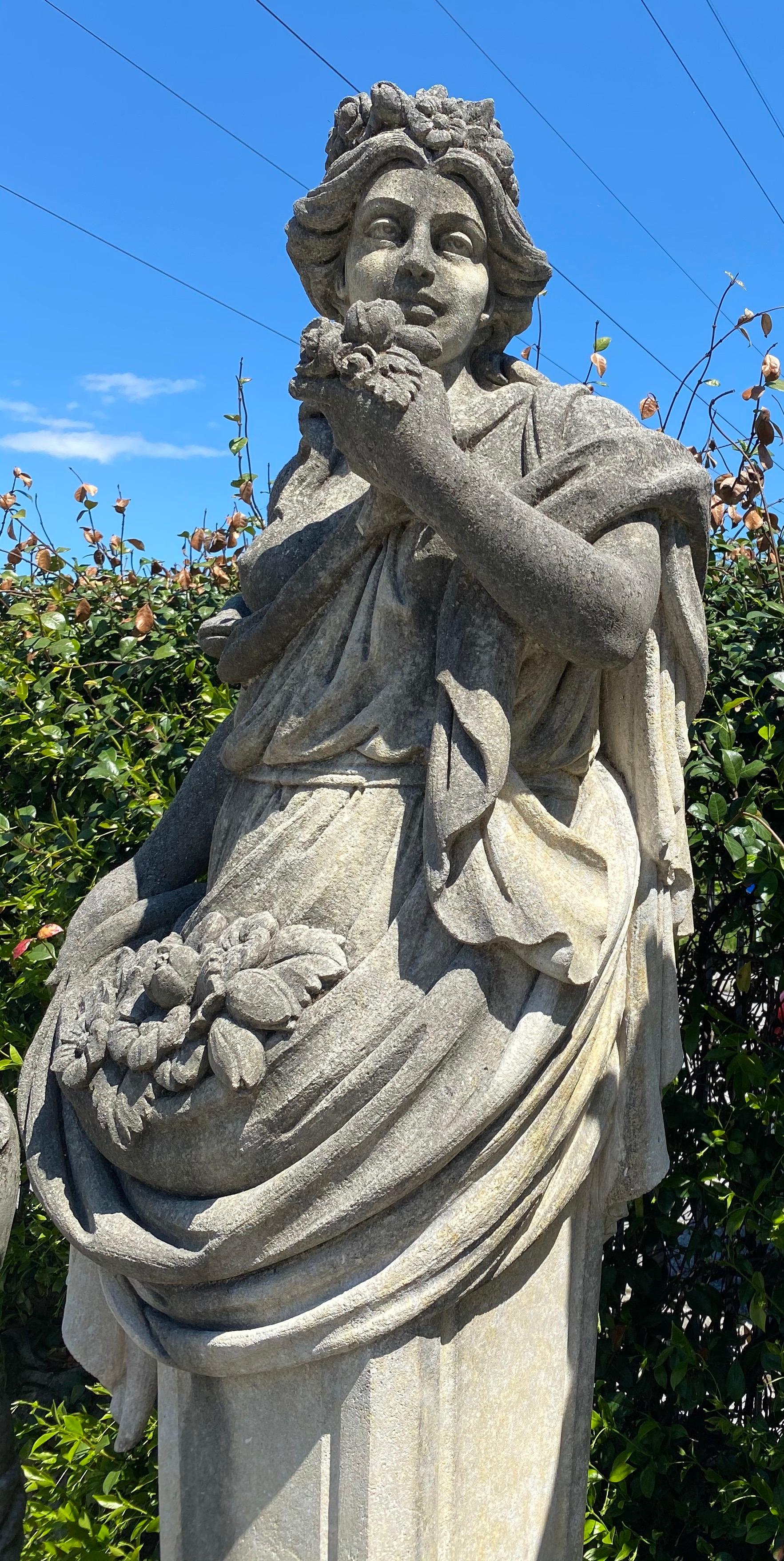 Four Season Extraordinary Set of  Italian Stone Caryatids Sculptures For Sale 5