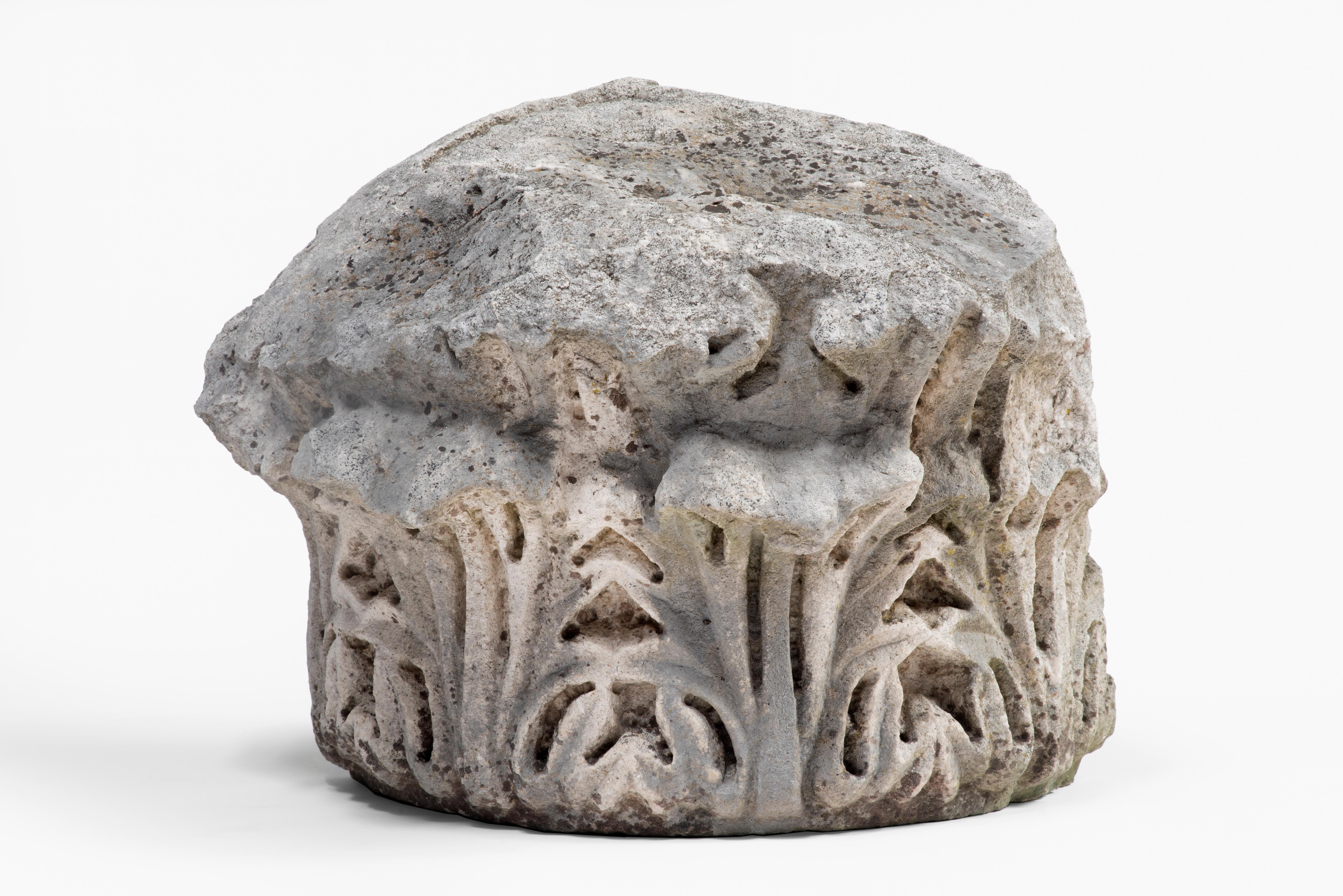 Unknown Abstract Sculpture - Fragmentary Marble Corinthian Capital Roman Empire 2nd Century AD