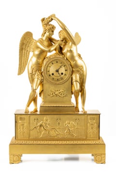 Antique French Empire Cupid & Psyche Clock