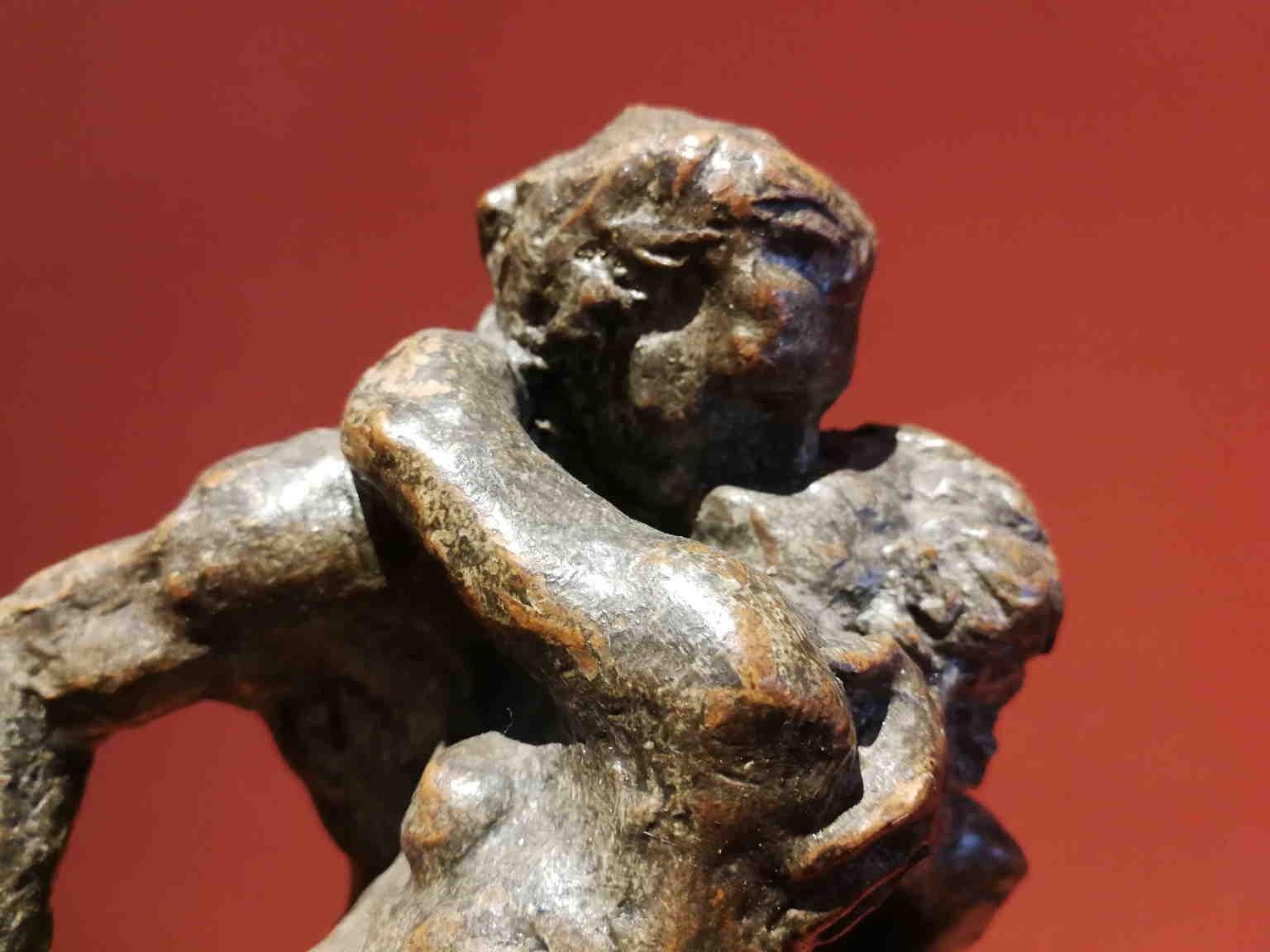 This terracotta represents a mythological scene, in which we can see a centaur kissing with passion a lady, while a man is playing the Pan flute. On the back, a satyr, recognizable by the little horns and the round nose, is looking up at the two