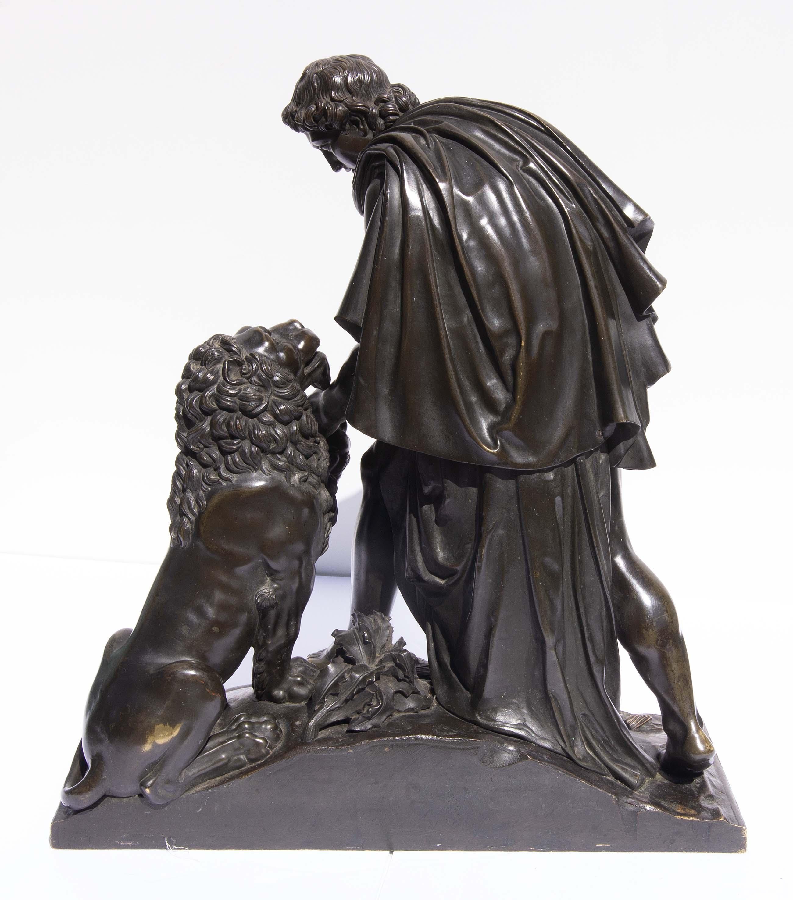 Bronzo neoclassico francese  Di  Androcles e il Leone in vendita 3