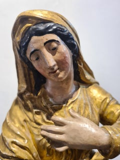 French Polychrome and Gilded Statue of The Virgin Mary