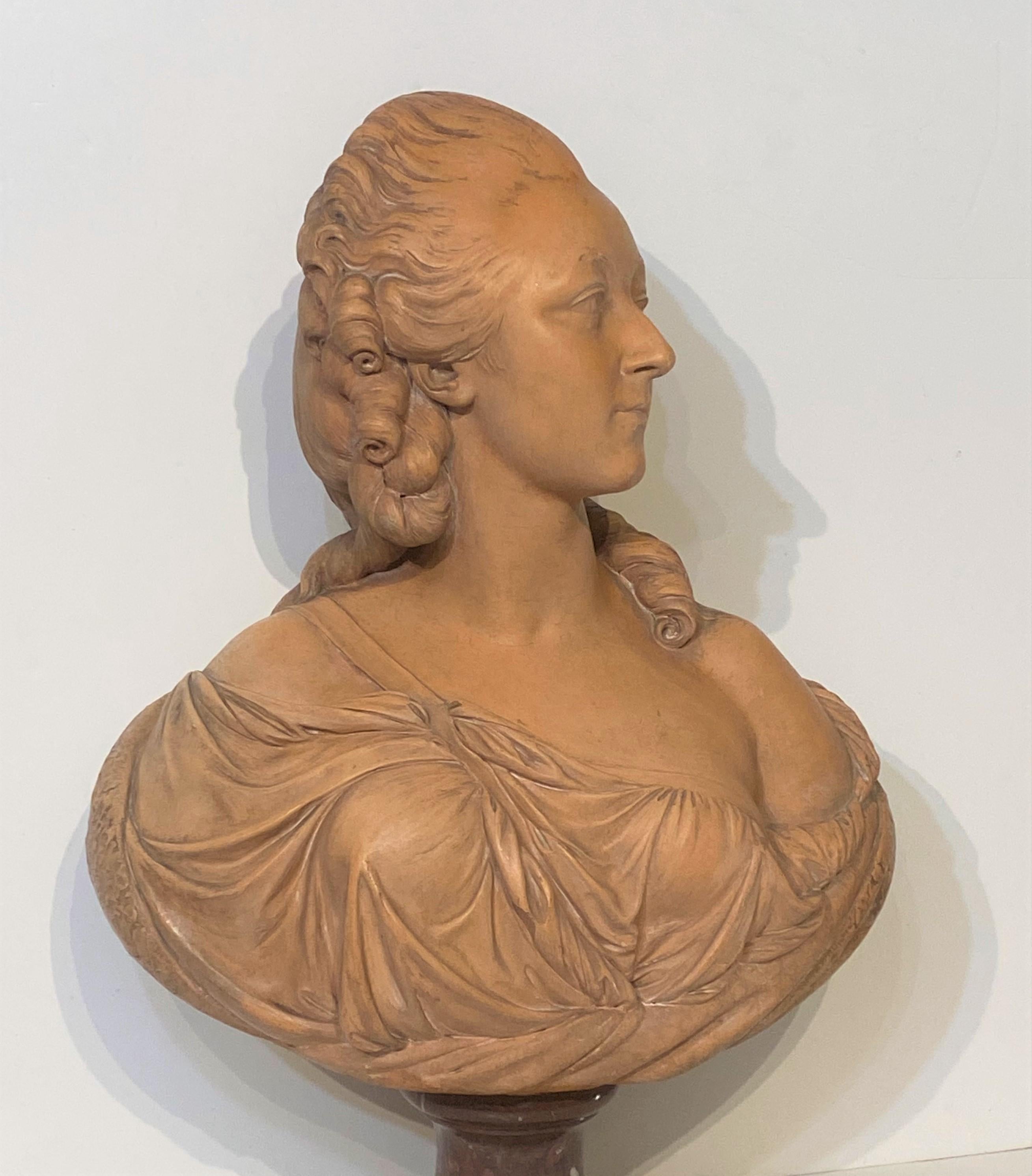 French School Terra Cotta Bust of Marie Antionette, 19th C. - Sculpture by Unknown
