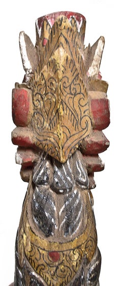 "Garuda - Finial, " Indonesian Hand-carved, Painted Wood created in the 19th Cen